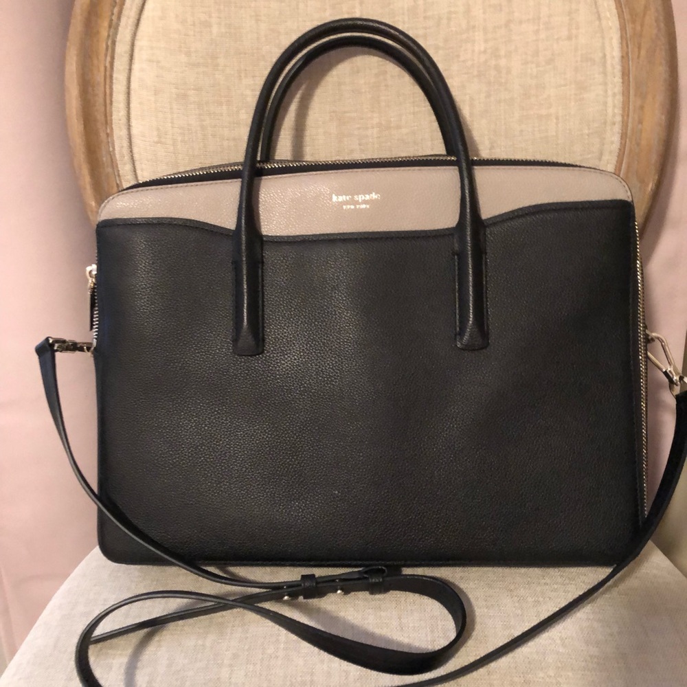Kate Spade Margaux Laptop Black Bag w long strap